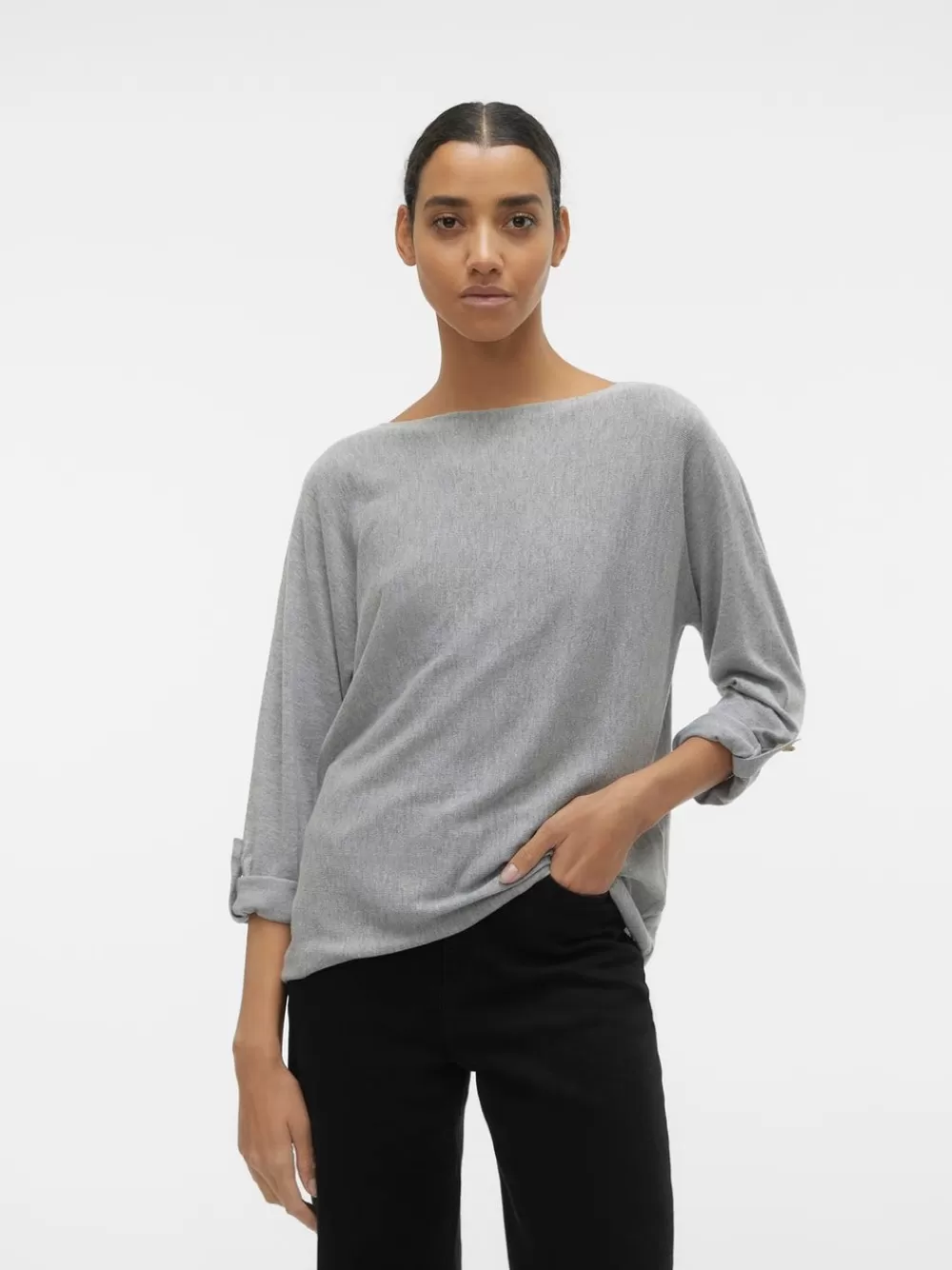 VERO MODA VMAPOLINA Neulepuserot Light Grey Melange Cheap