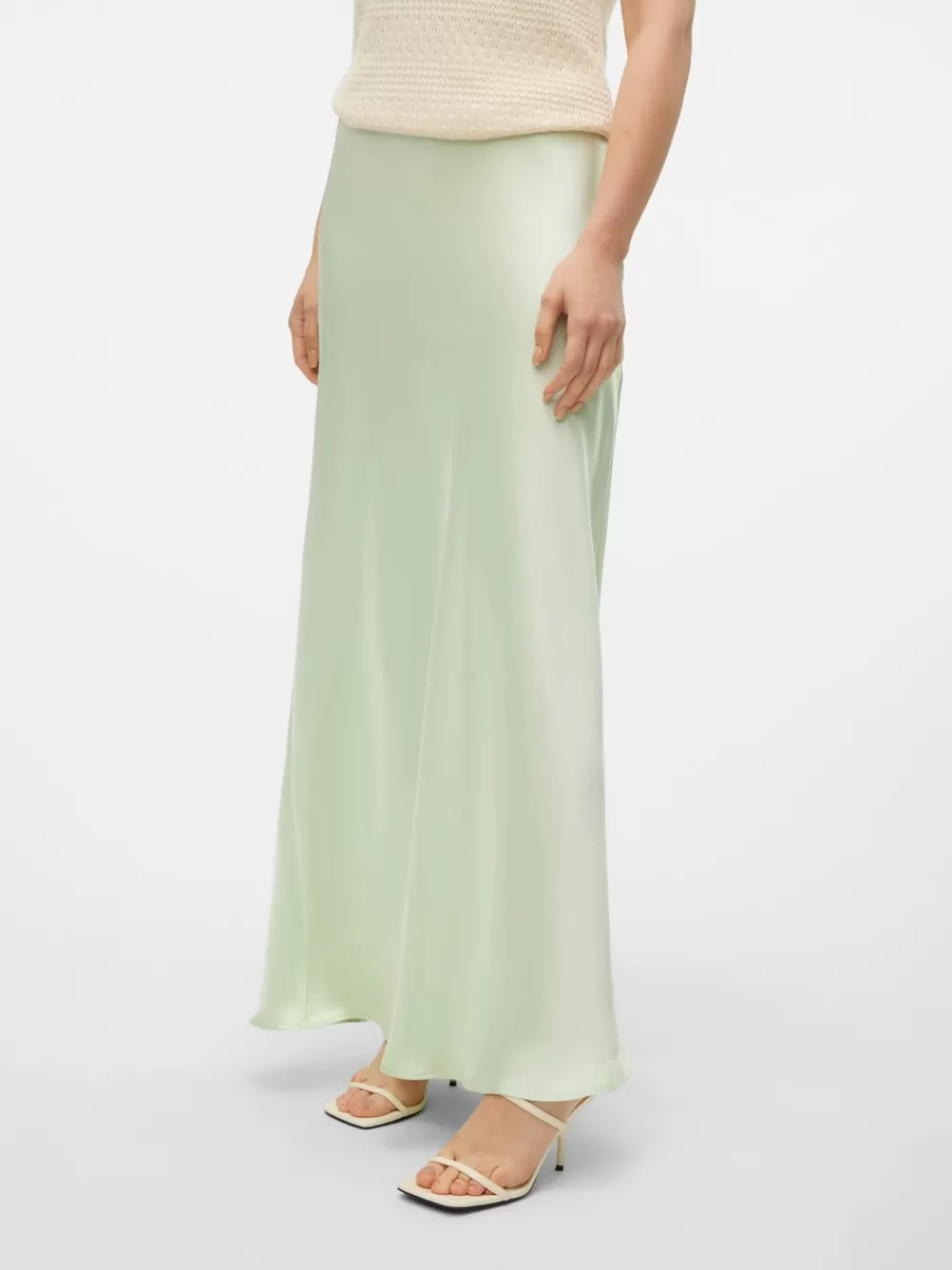 VERO MODA VMBEATRICE Korkea vyötärö Pitkä hame Pastel Green Discount