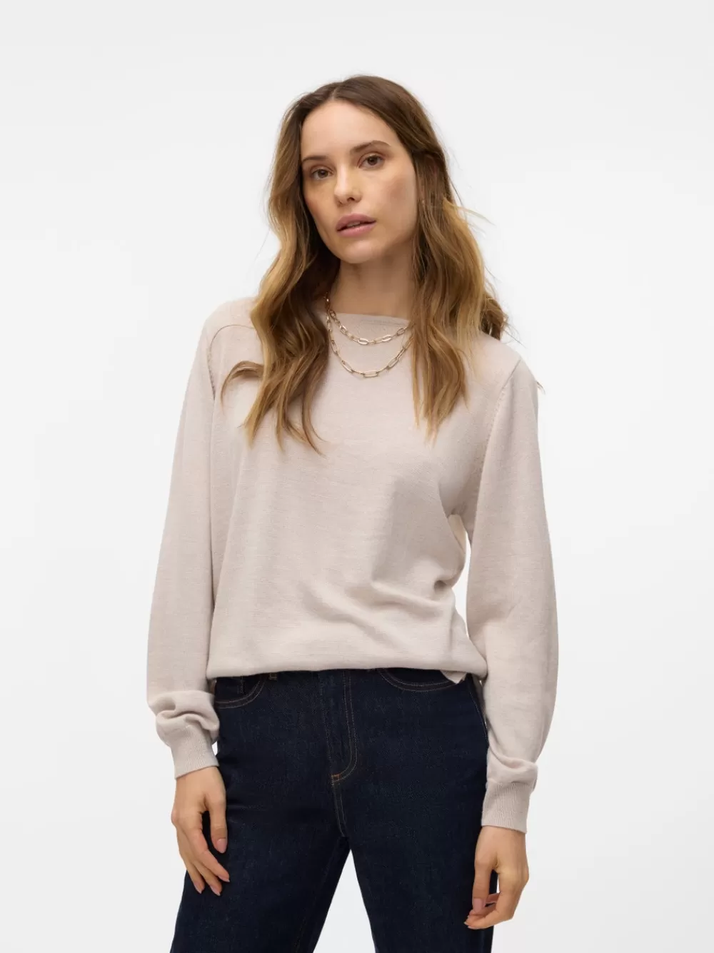 VERO MODA VMBEKKA Neulepuserot Oatmeal Outlet