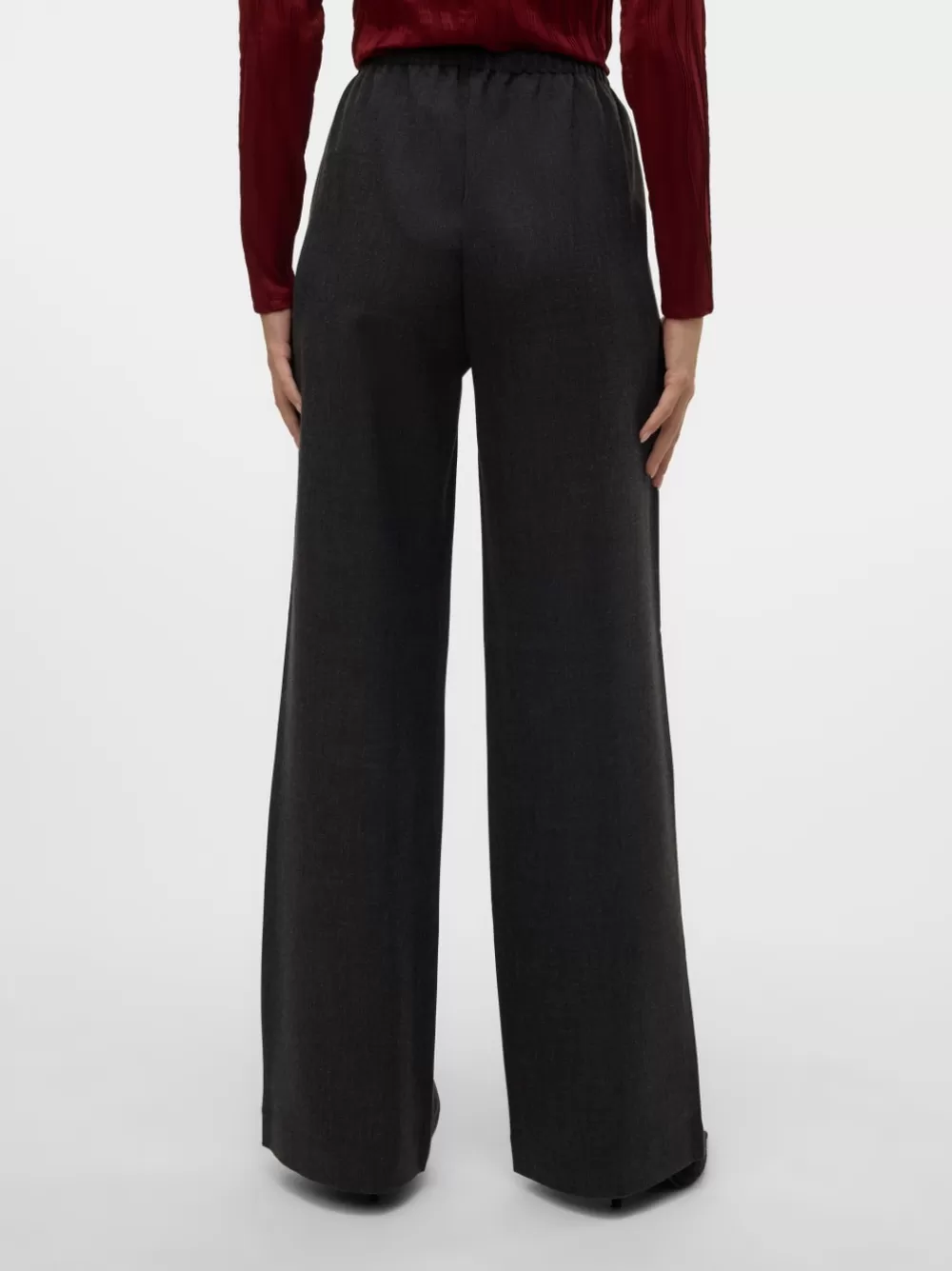 VERO MODA VMBESTIE Normaali vyötärö Housut Dark Grey Melange Clearance