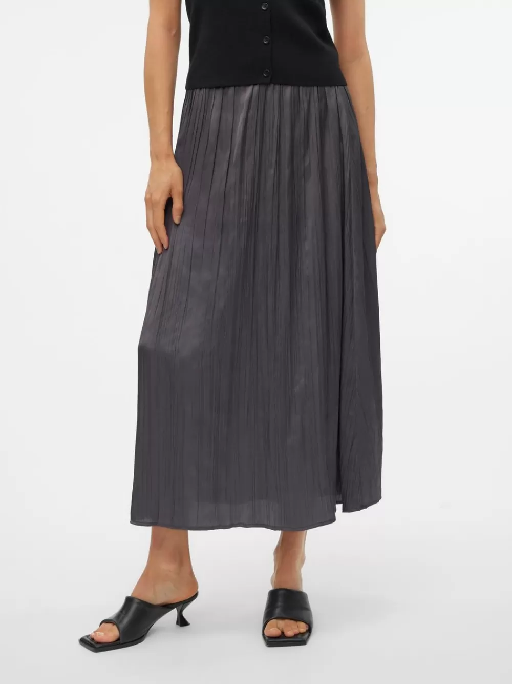 VERO MODA VMBILLIE Korkea vyötärö Pitkä hame Asphalt Flash Sale