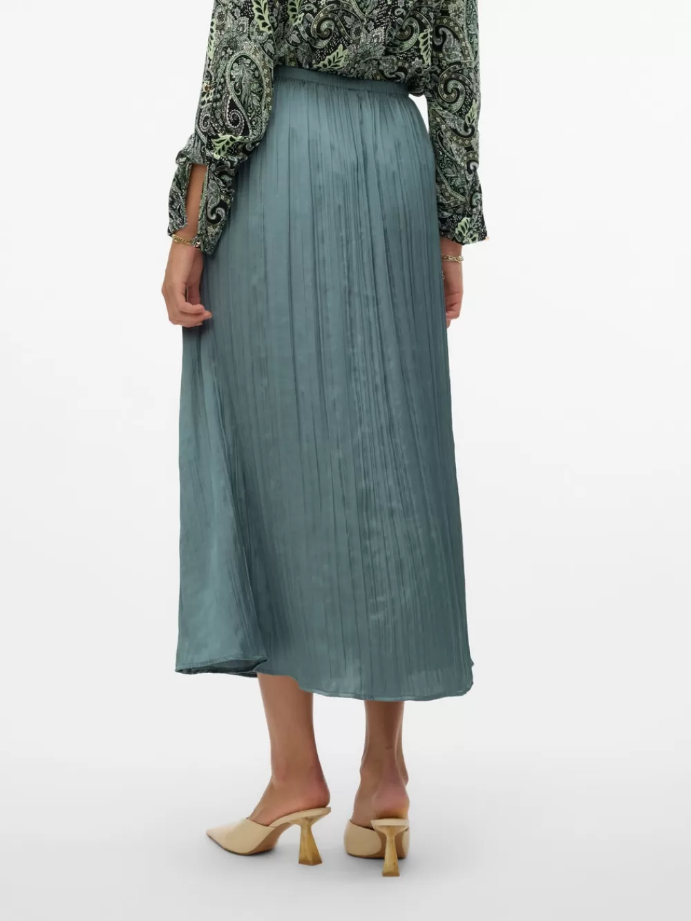 VERO MODA VMBILLIE Korkea vyötärö Pitkä hame Balsam Green Discount