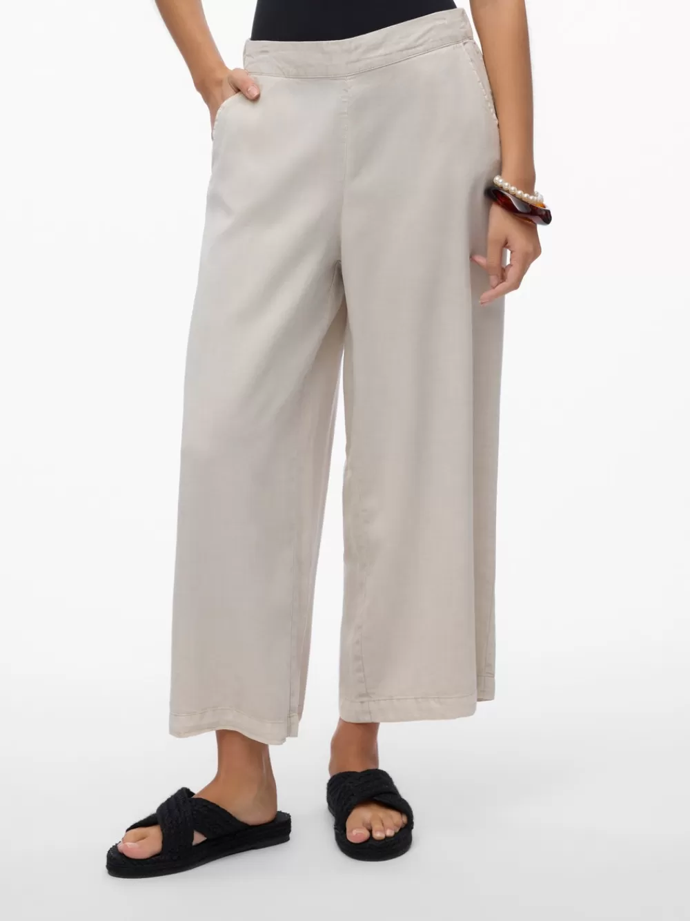 VERO MODA VMBREE Normaali vyötärö Culotte-housut Silver Lining Hot