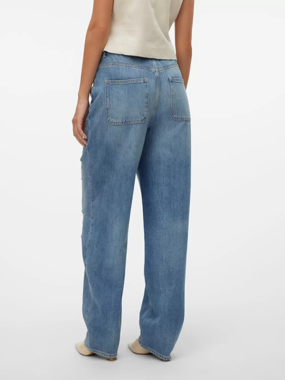 VERO MODA VMBROOKLYN Normaali vyötärö Baggy fit Farkut Medium Blue Denim Best Sale