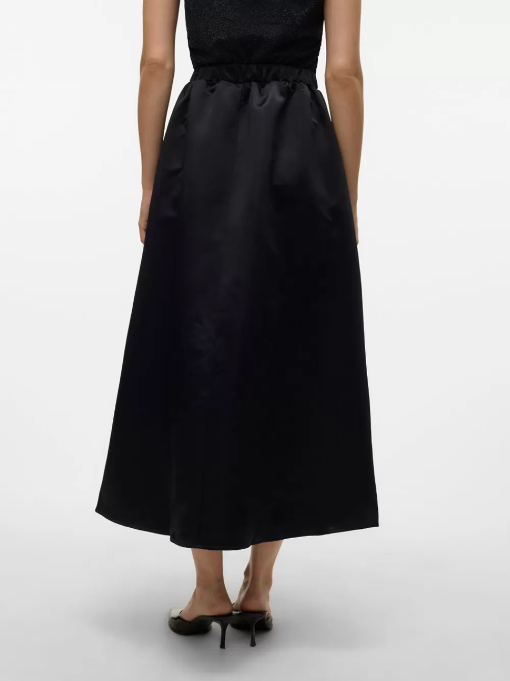 VERO MODA VMCARLA Korkea vyötärö Pitkä hame Black New