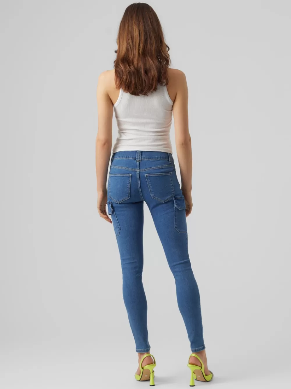 VERO MODA VMCATCH Normaali vyötärö Cargo fit Farkut Medium Blue Denim Hot