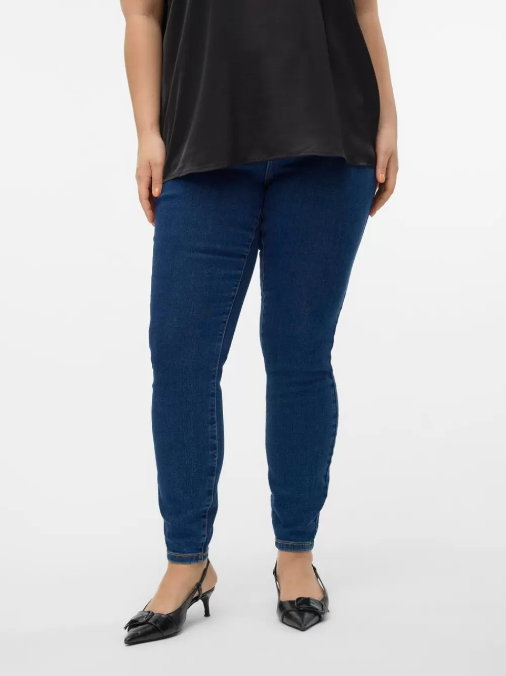 VERO MODA VMCELLY Normaali vyötärö Skinny fit Farkut Dark Blue Denim Best Sale