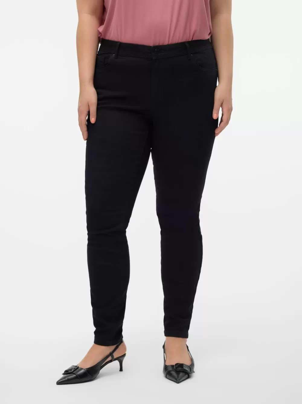 VERO MODA VMCFANYA Normaali vyötärö Skinny fit Farkut Black Fashion