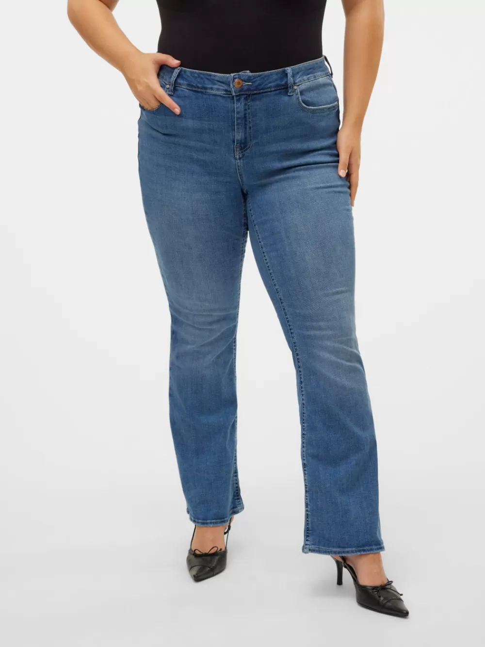 VERO MODA VMCFLASH Normaali vyötärö Flared fit Farkut Medium Blue Denim Discount
