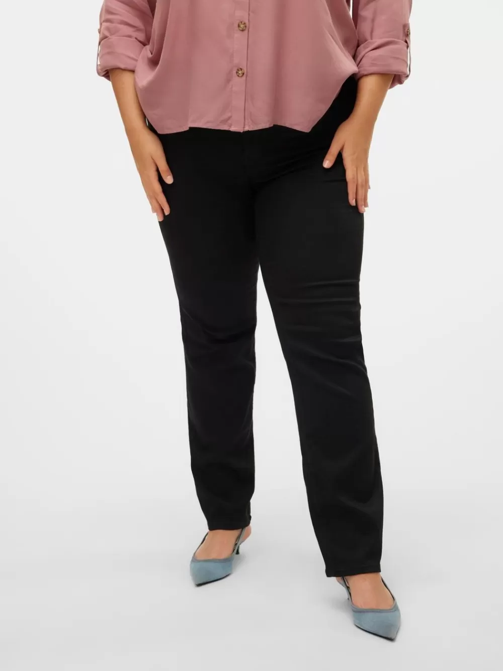 VERO MODA VMCFLASH Normaali vyötärö Straight fit Farkut Black Best Sale