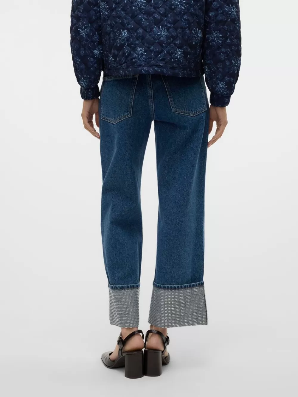 VERO MODA VMCHLOE Korkea vyötärö Wide leg fit Farkut Medium Blue Denim Discount