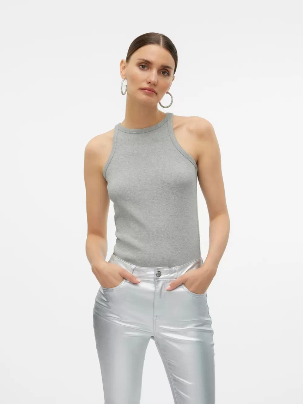 VERO MODA VMCHLOE T-paidat Light Grey Melange Cheap