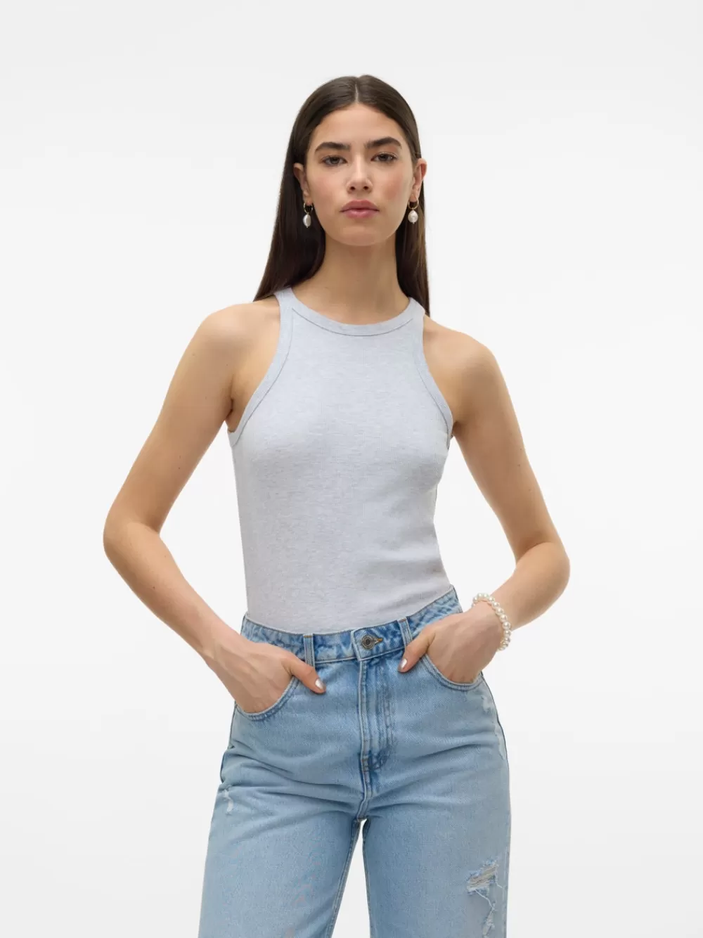 VERO MODA VMCHLOE T-paidat Light Grey Melange Flash Sale