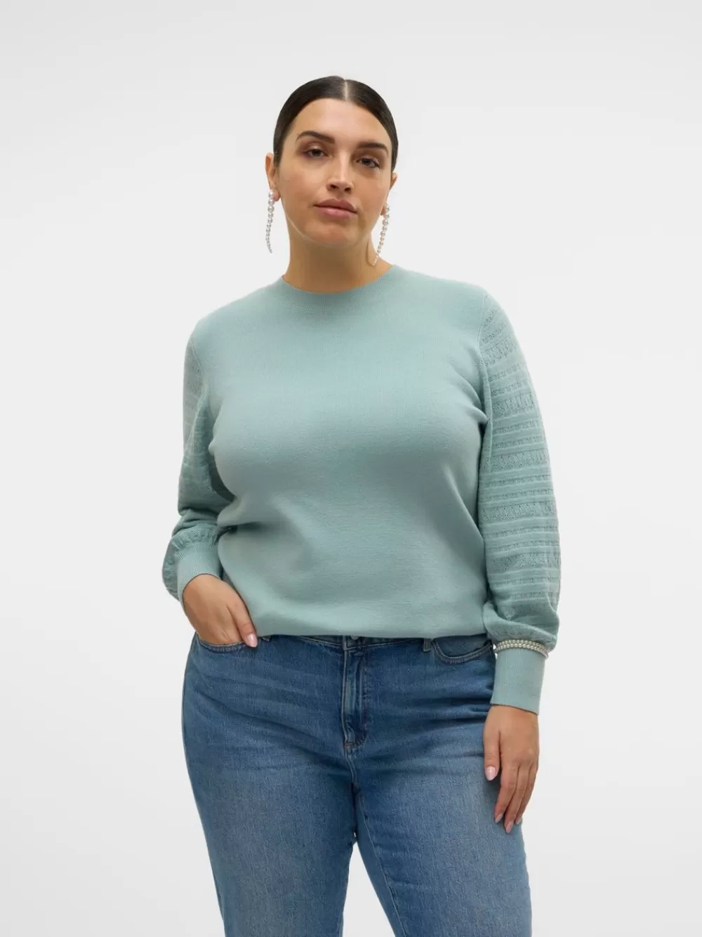 VERO MODA VMCHOLLYPOINTELLE Neulepuserot Gray Mist Hot