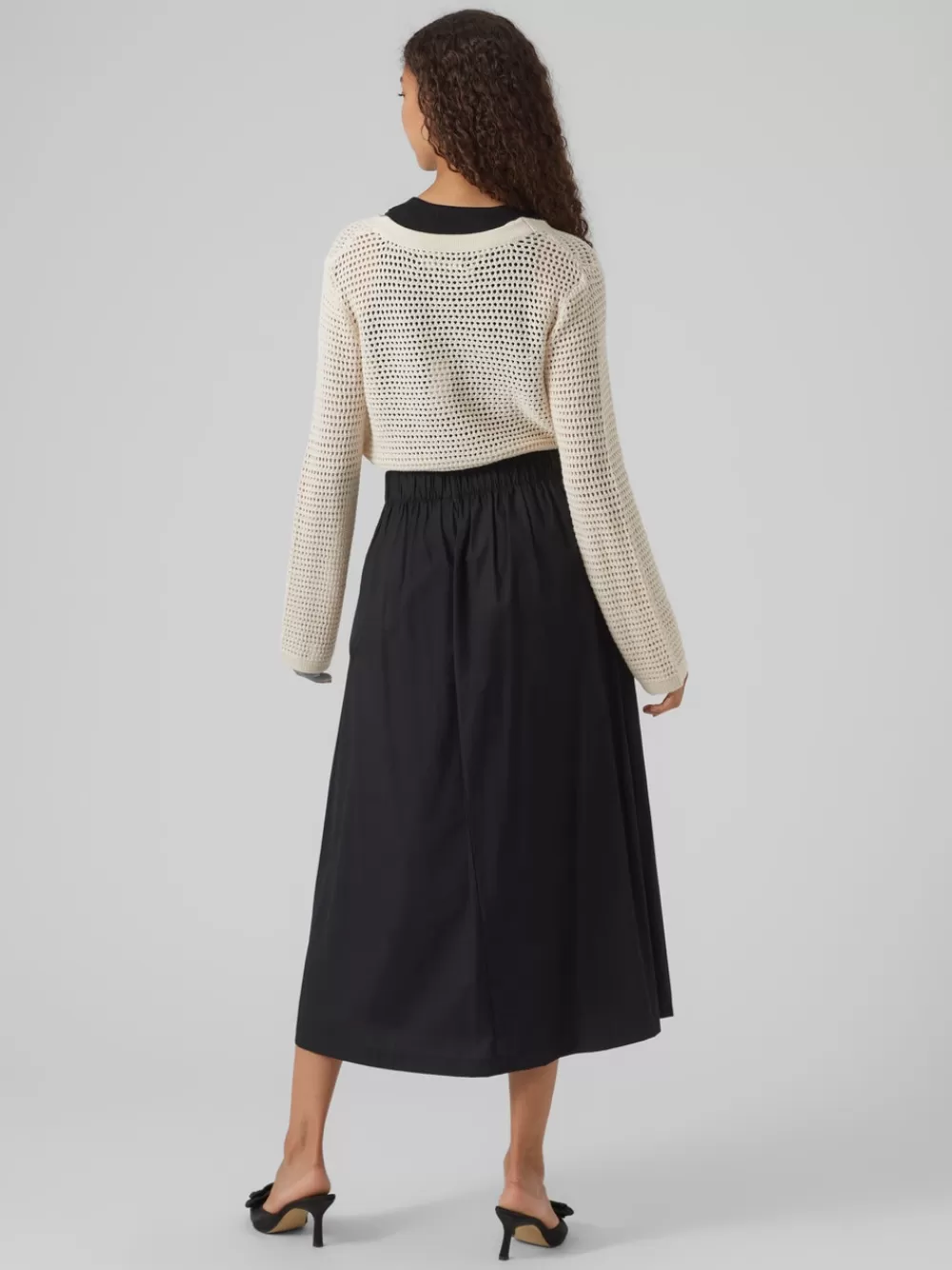 VERO MODA VMCILLA Korkea vyötärö Pitkä hame Black New