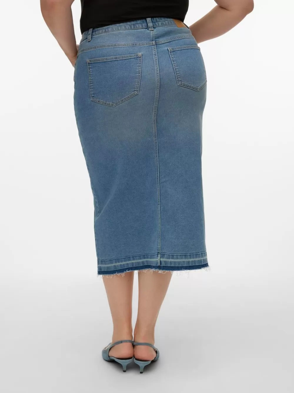 VERO MODA VMCLINA Korkea vyötärö Pitkä hame Light Blue Denim Online
