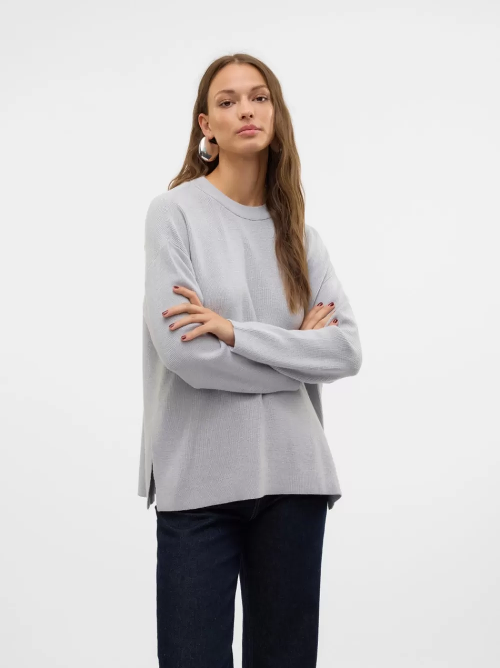 VERO MODA VMCLOVER Neulepuserot Light Grey Melange Cheap