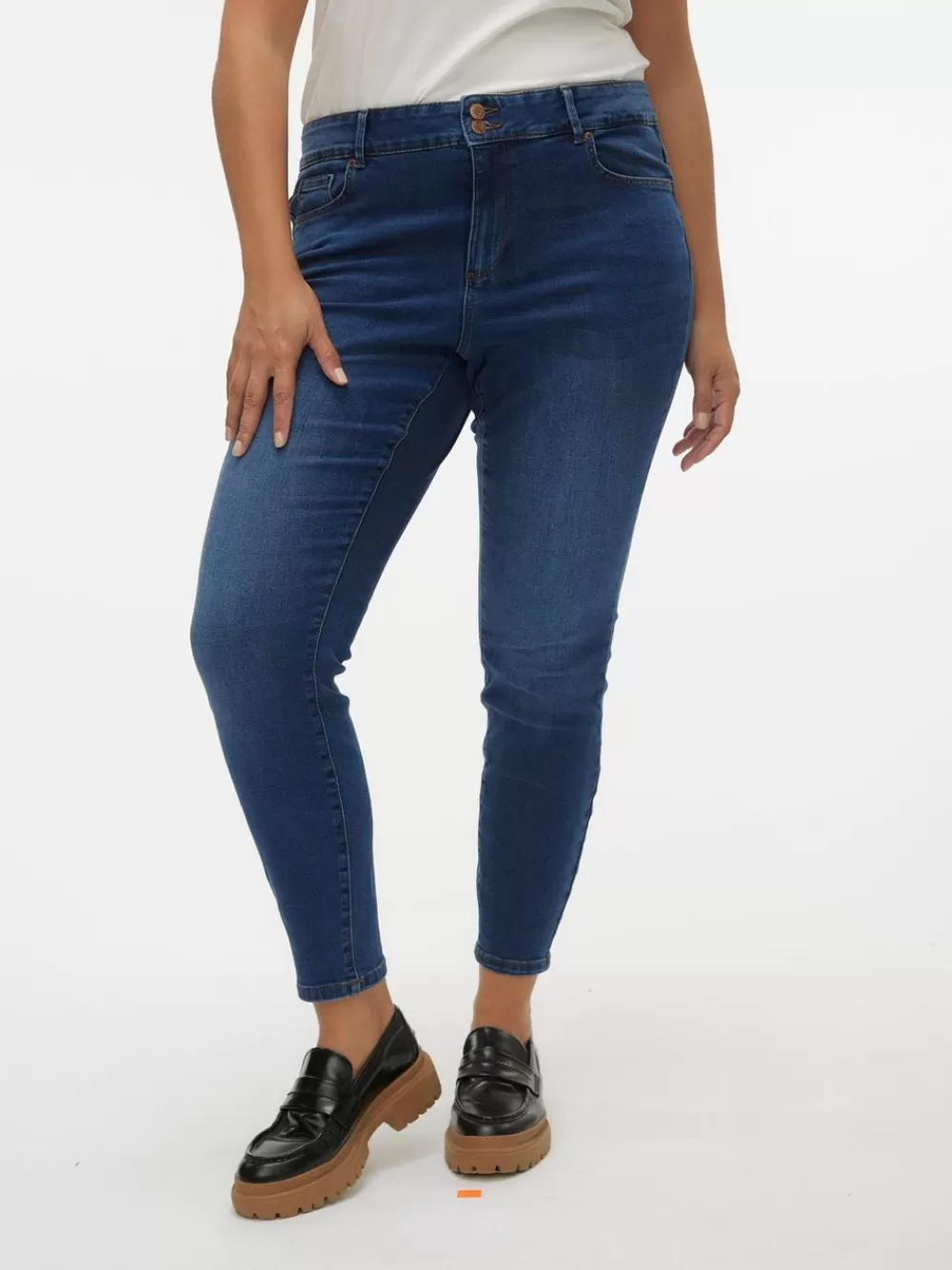 VERO MODA VMCSOPHIA Korkea vyötärö Slim fit Farkut Dark Blue Denim New
