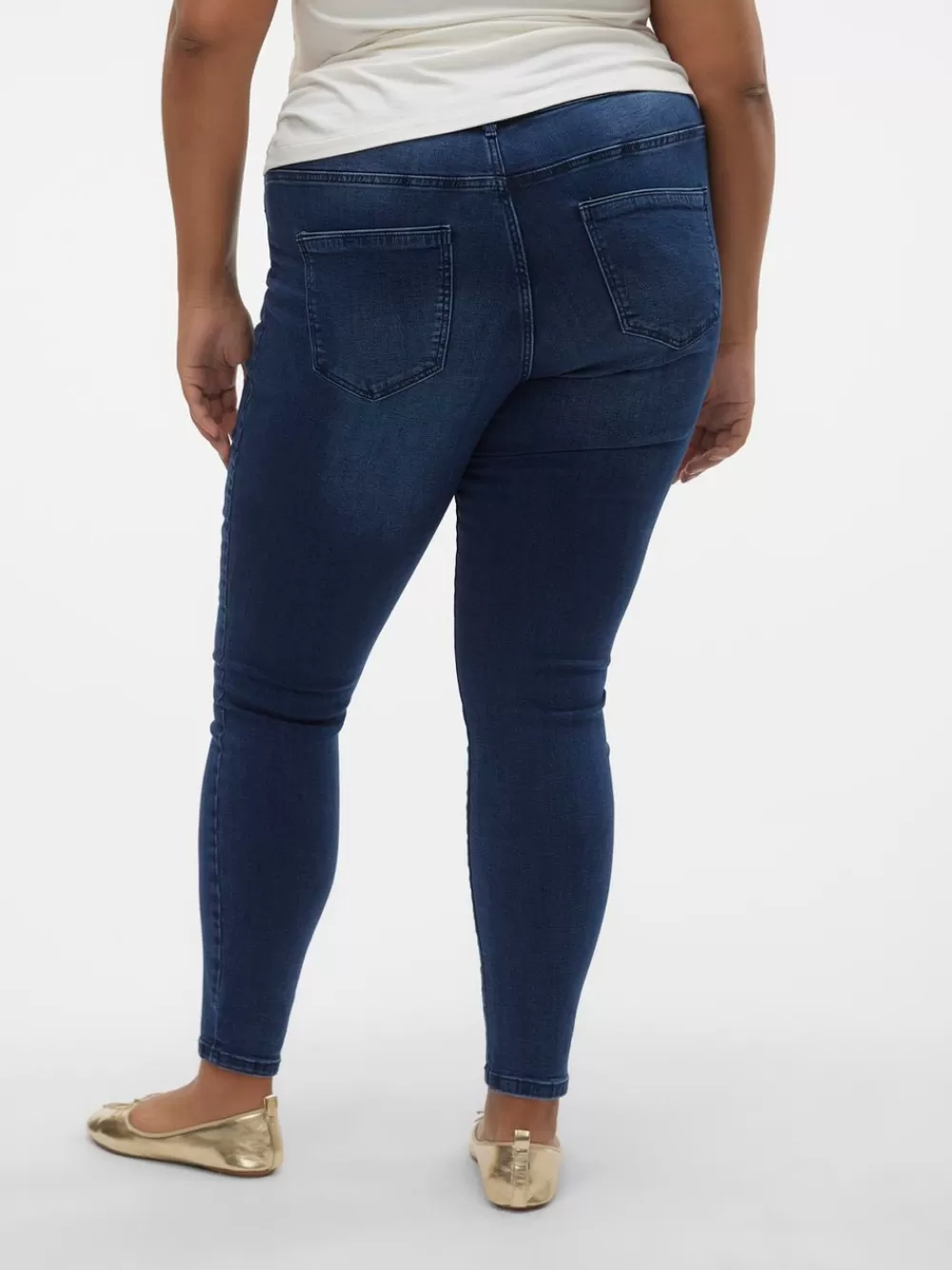 VERO MODA VMCTANYA Korkea vyötärö Skinny fit Farkut Dark Blue Denim Flash Sale