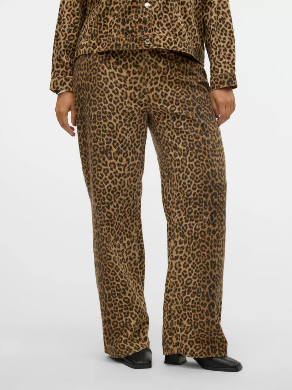 VERO MODA VMCTESSA Korkea vyötärö Wide leg fit Farkut Silver Mink Shop