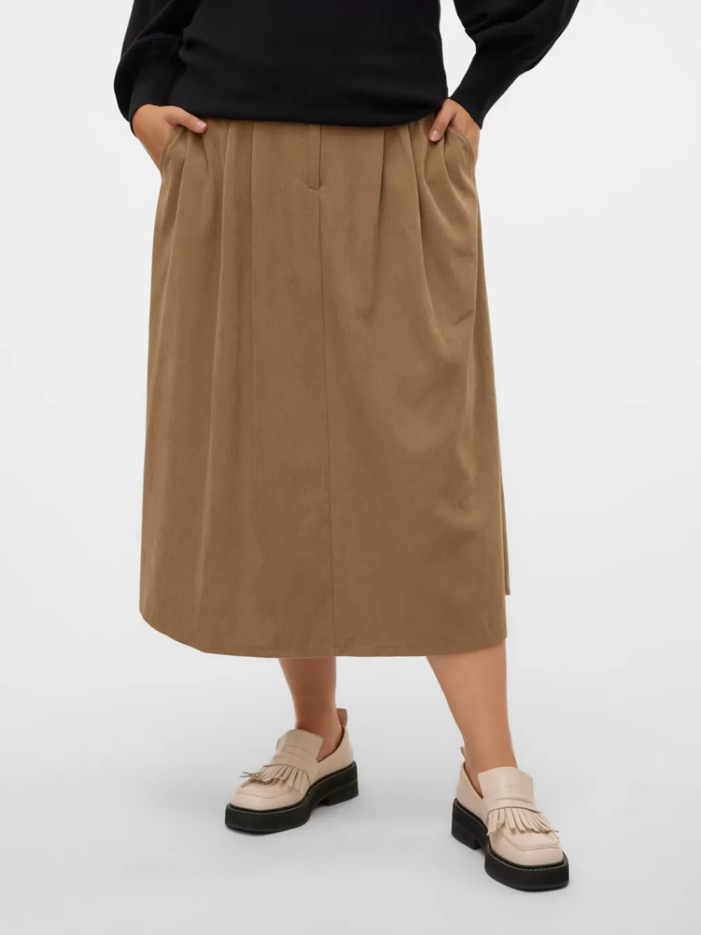 VERO MODA VMCVIENNA Korkea vyötärö Midihame Lead Gray Clearance