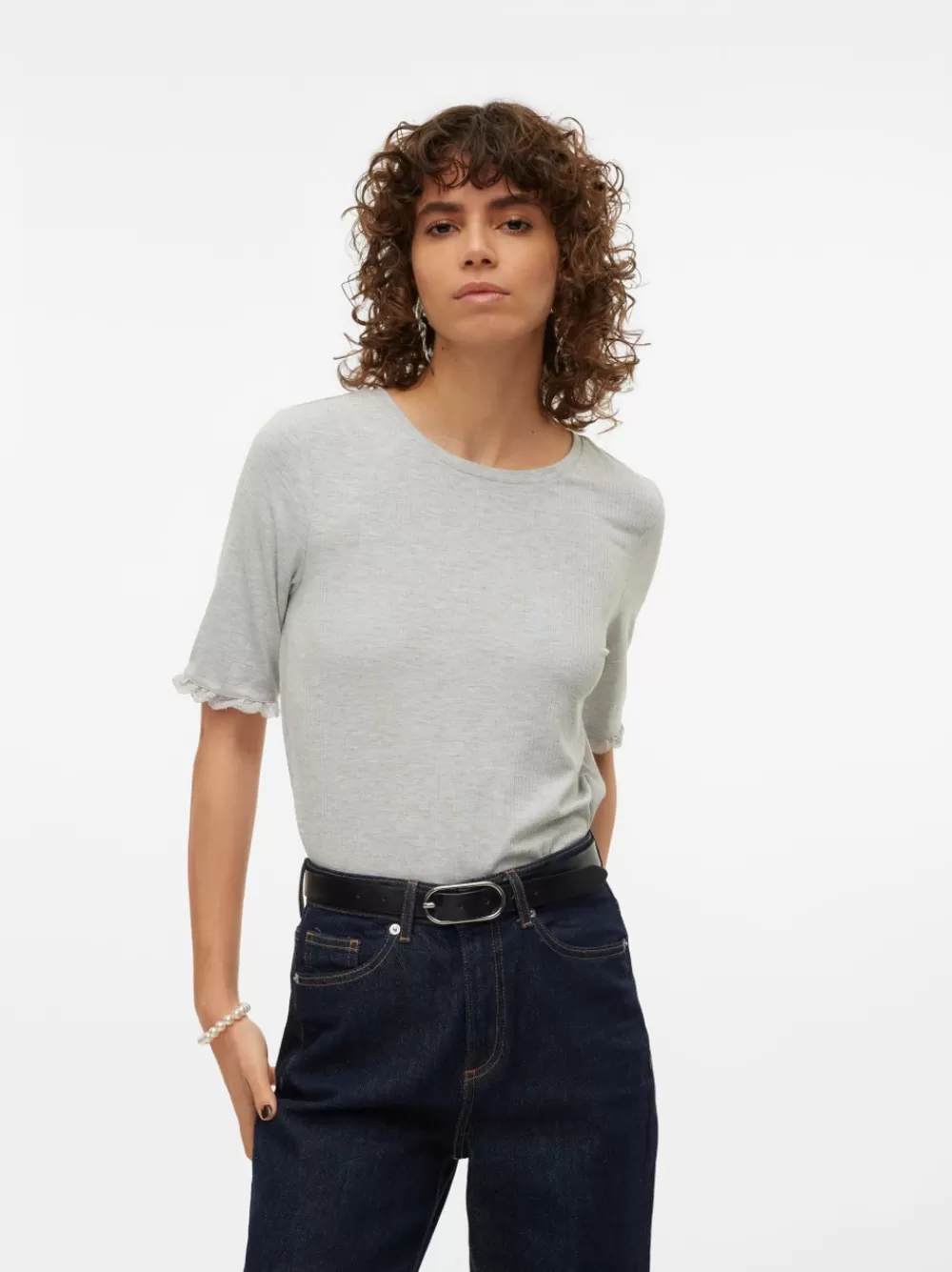 VERO MODA VMDALIA Topit Light Grey Melange Cheap
