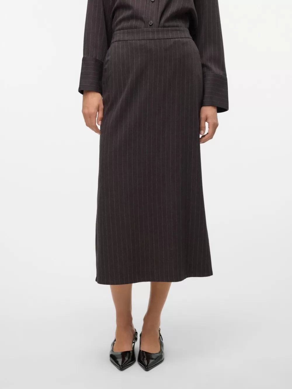 VERO MODA VMDANIA Pitkä hame Dark Grey Melange Fashion