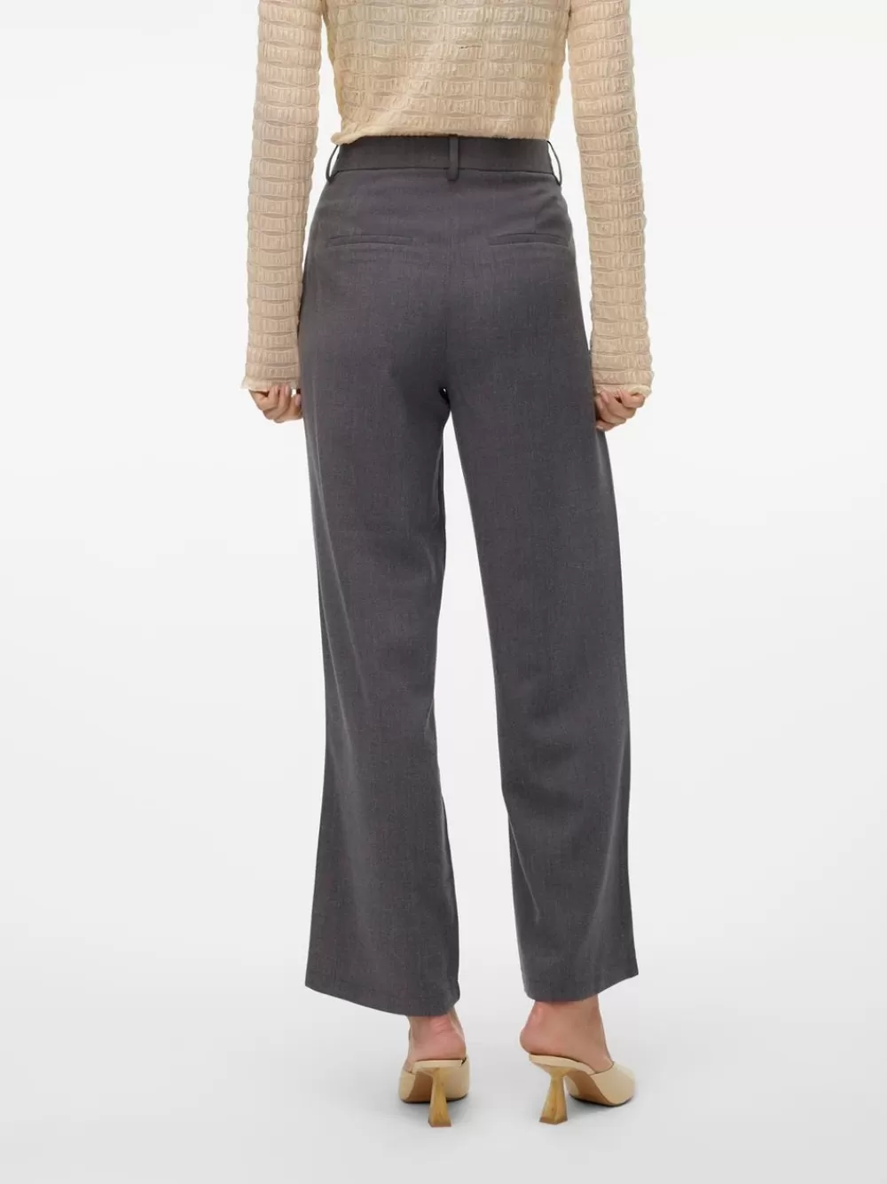 VERO MODA VMDINA Korkea vyötärö Housut Dark Grey Melange Store