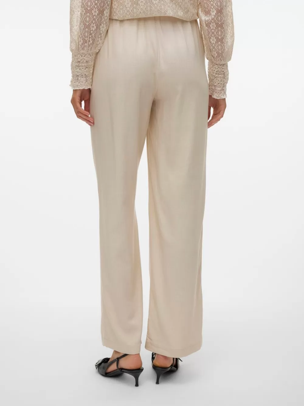 VERO MODA VMDINNA Korkea vyötärö Housut Oatmeal Hot