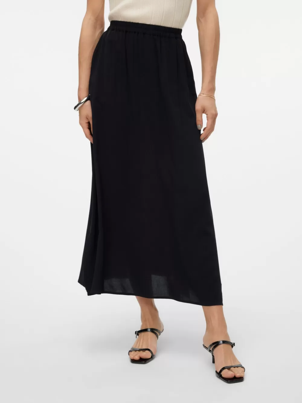 VERO MODA VMEASY Korkea vyötärö Pitkä hame Black Store