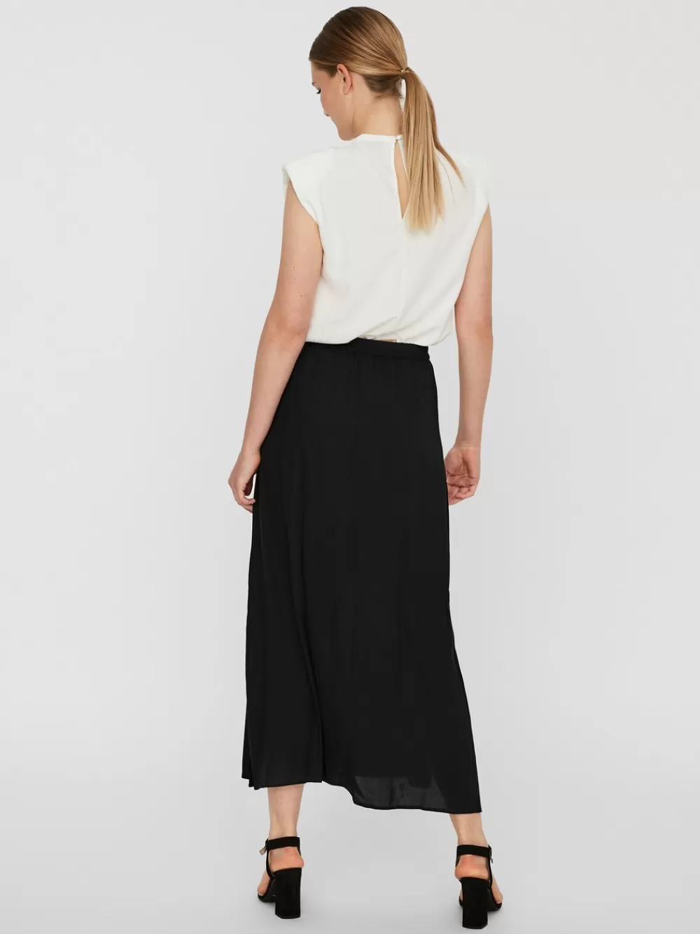 VERO MODA VMEASY Korkea vyötärö Pitkä hame Black Sale
