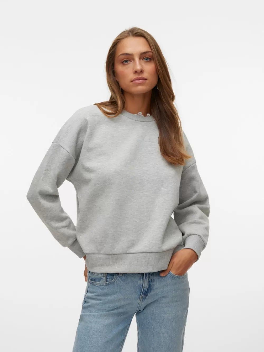 VERO MODA VMEBBA Svetarit Light Grey Melange Sale