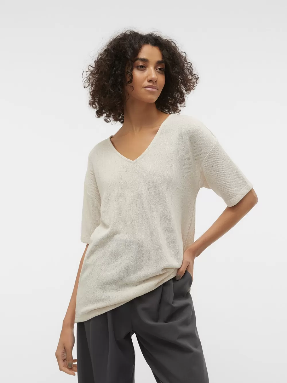 VERO MODA VMEDDIE Neulepuserot Oatmeal Hot