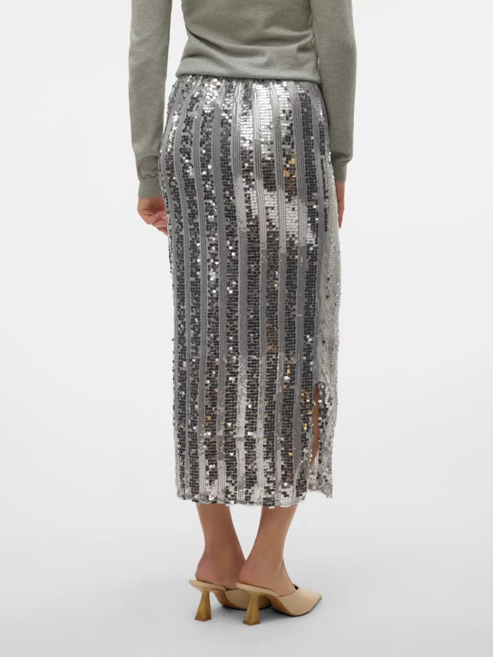 VERO MODA VMEFA Normaali vyötärö Pitkä hame Silver Clearance