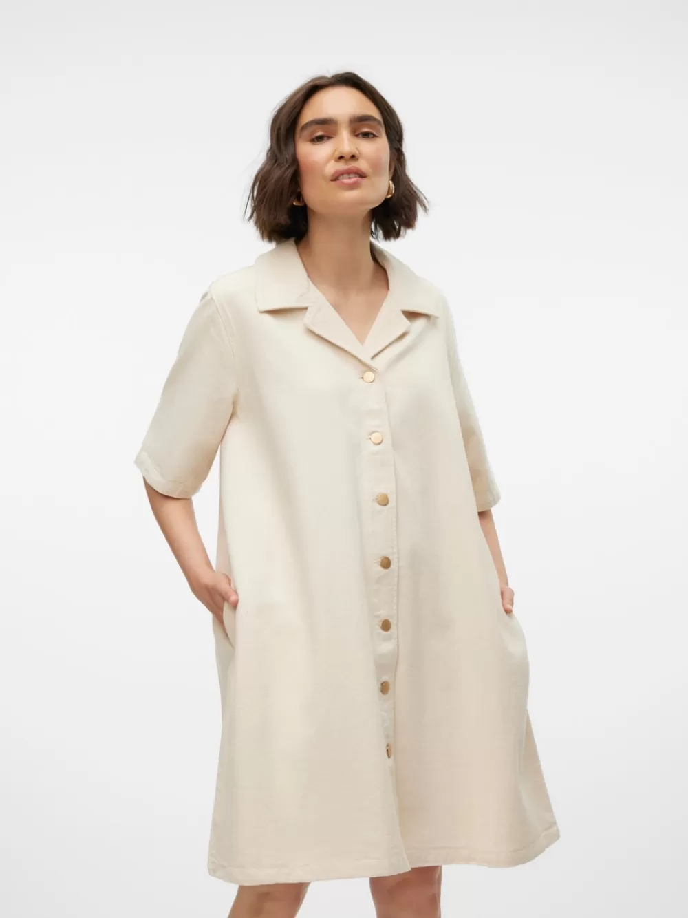 VERO MODA VMELLARY Lyhyt mekko Ecru New