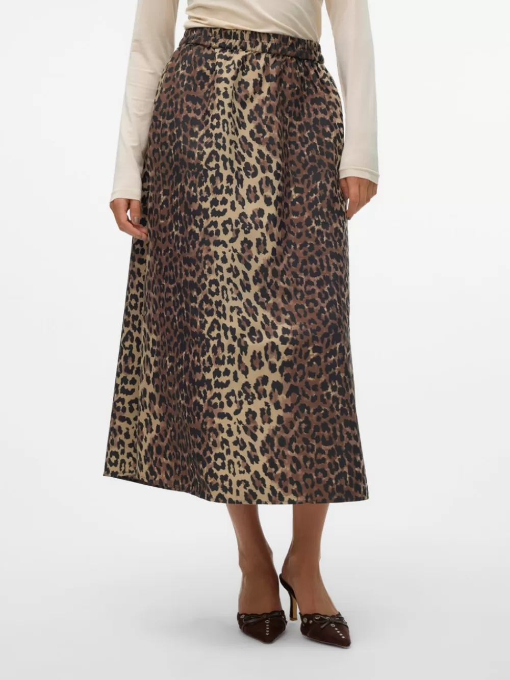 VERO MODA VMELLY Korkea vyötärö Midihame Black Cheap