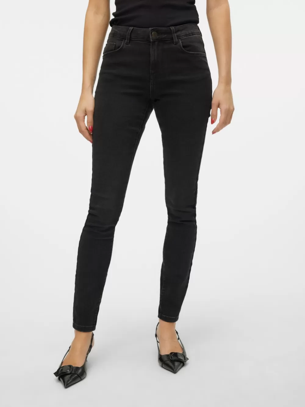 VERO MODA VMELLY Normaali vyötärö Skinny fit Farkut Dark Grey Denim Clearance