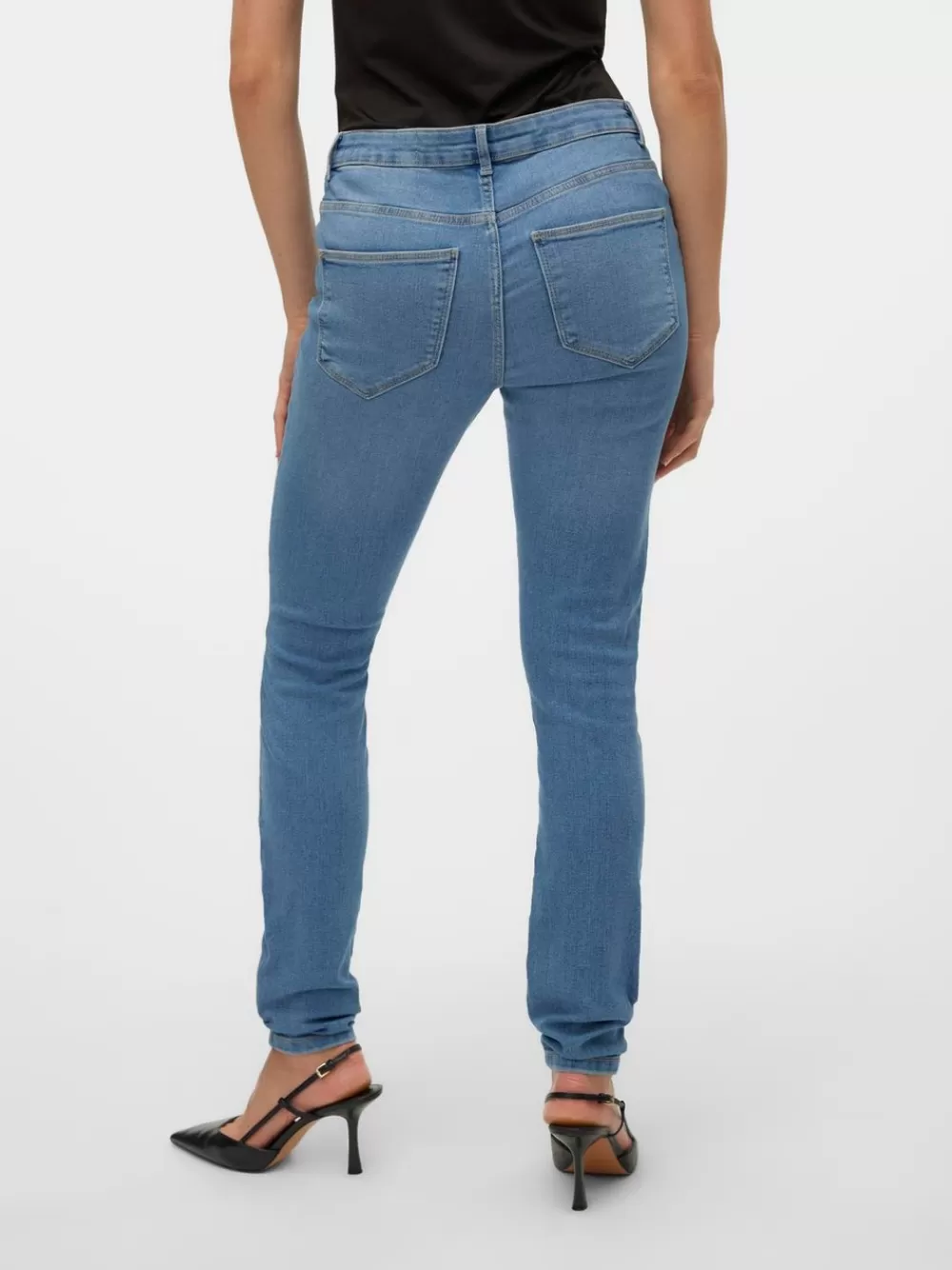 VERO MODA VMELLY Normaali vyötärö Skinny fit Farkut Medium Blue Denim Store
