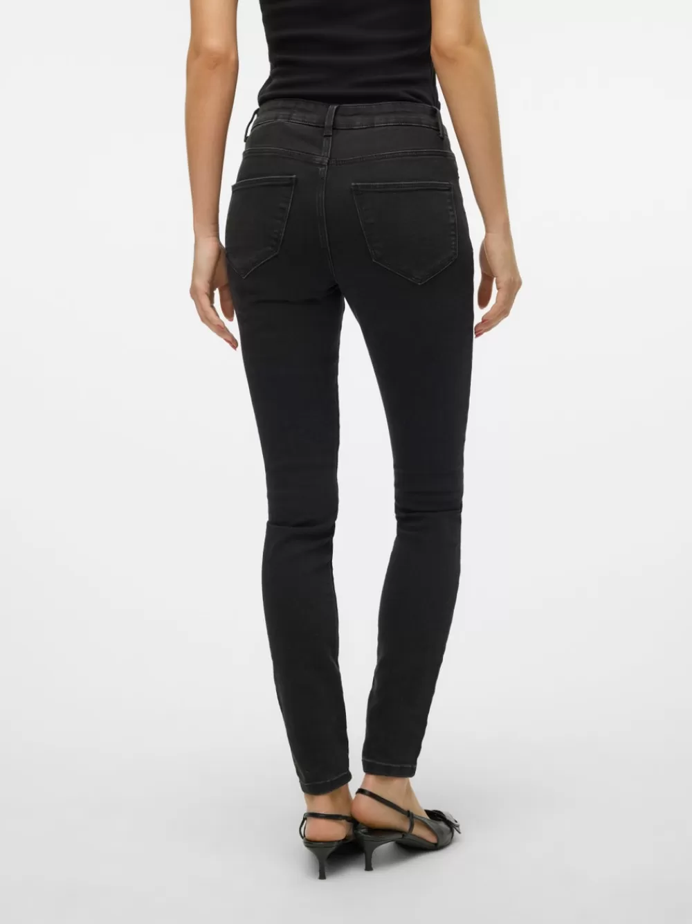 VERO MODA VMELLY Normaali vyötärö Skinny fit Farkut Dark Grey Denim Clearance