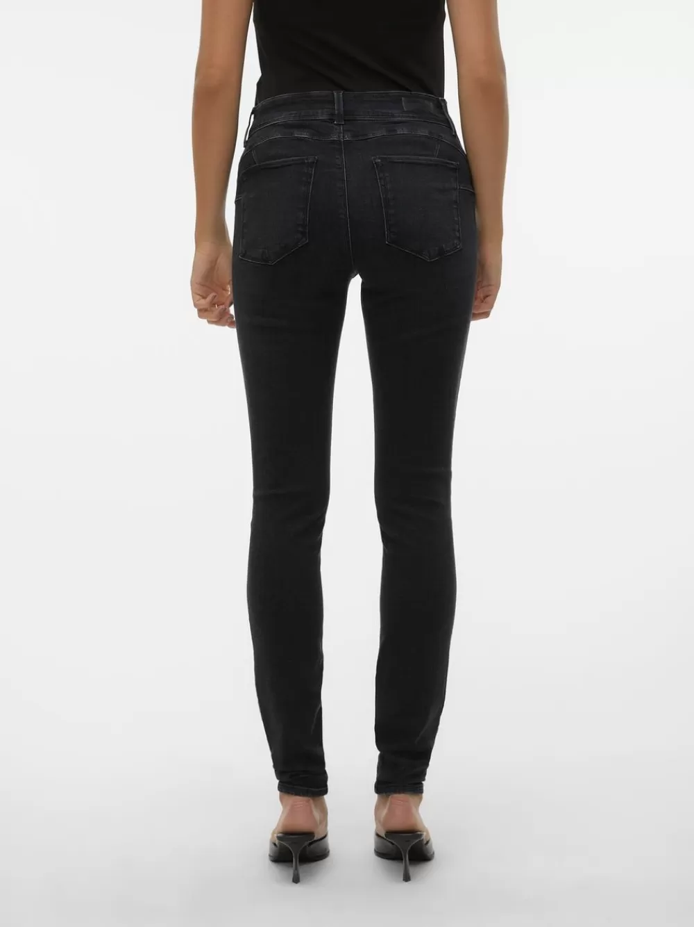 VERO MODA VMEMBRACE Normaali vyötärö Skinny fit Farkut Black Denim Cheap