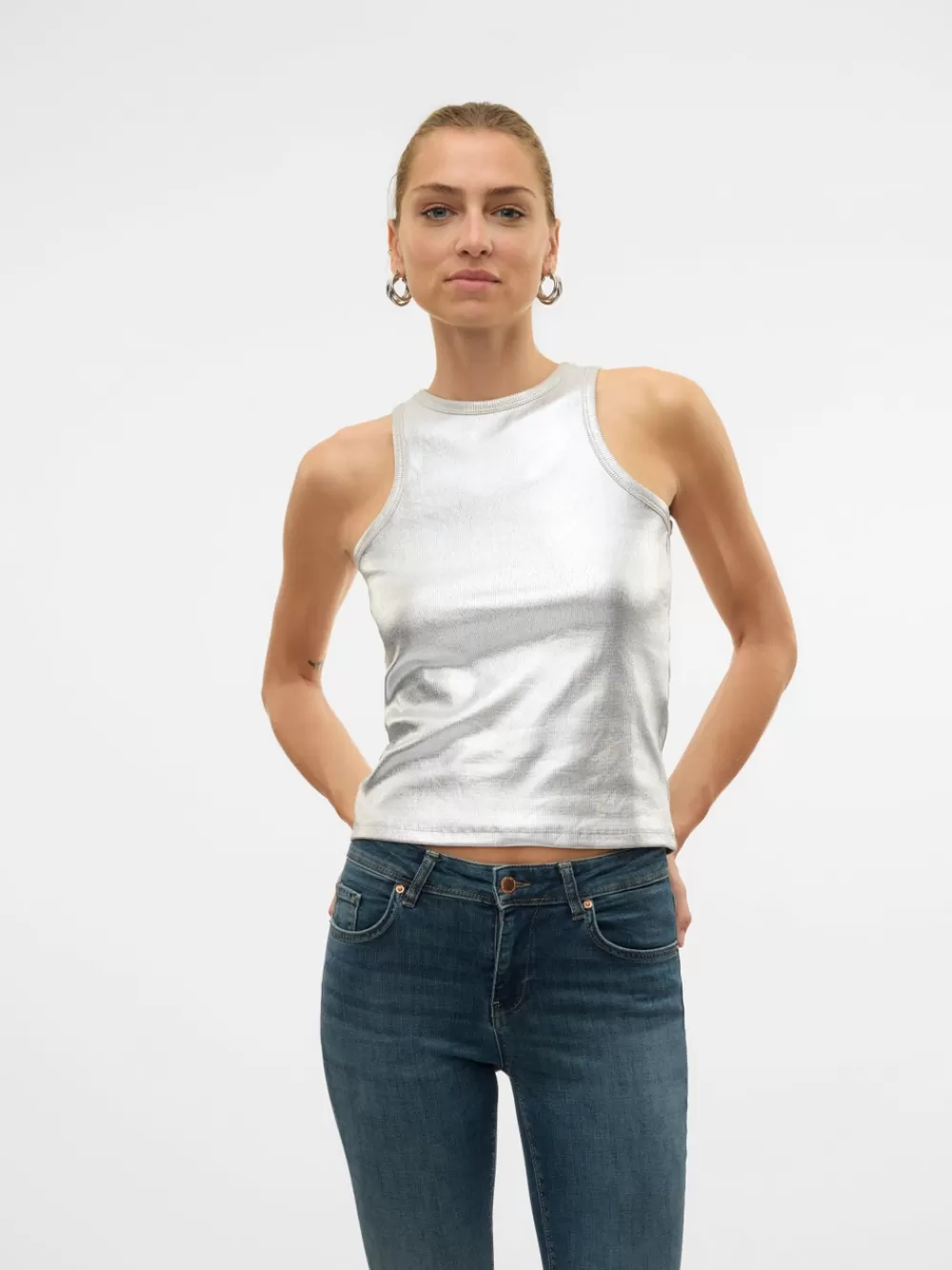 VERO MODA VMEMMALIE Hihattomat topit Silver Colour Best Sale