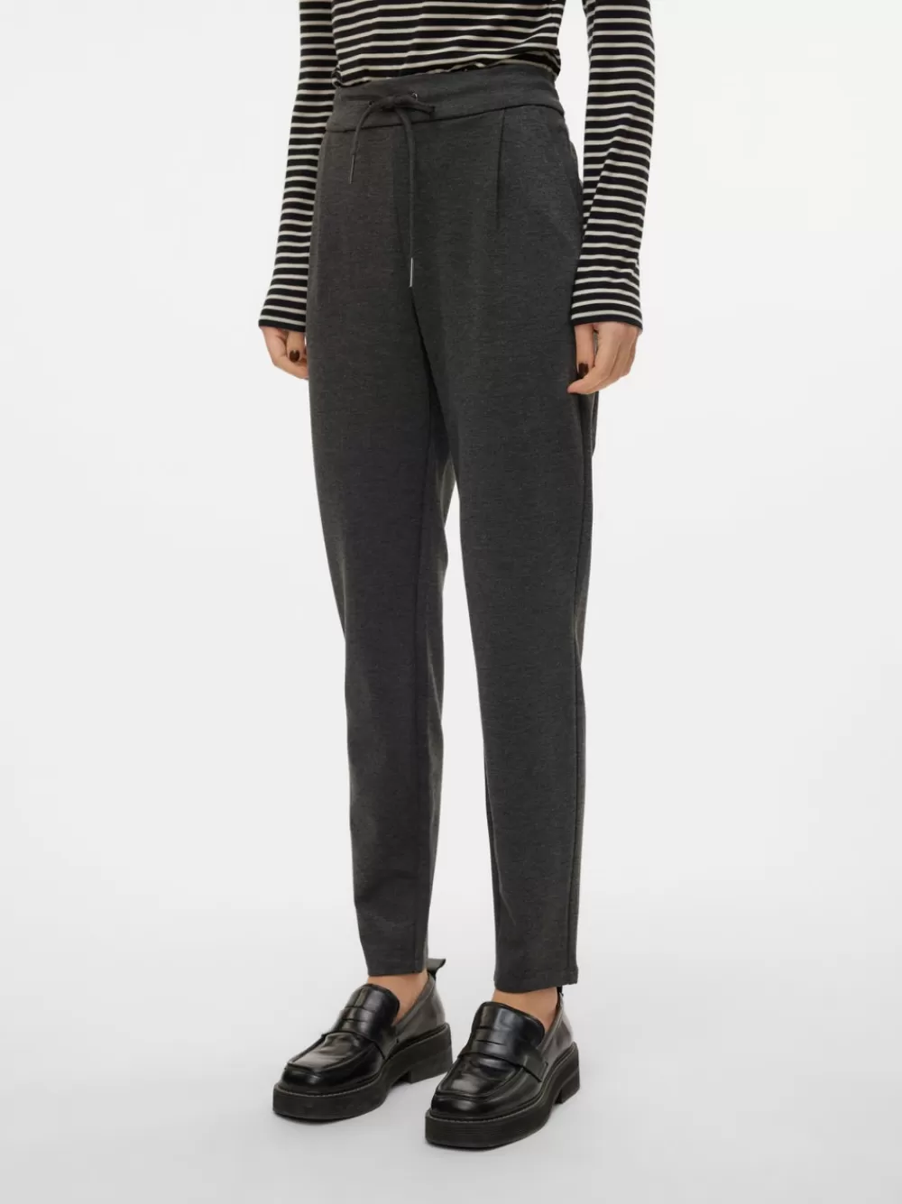 VERO MODA VMEVA Matala vyötärö Housut Dark Grey Melange Store