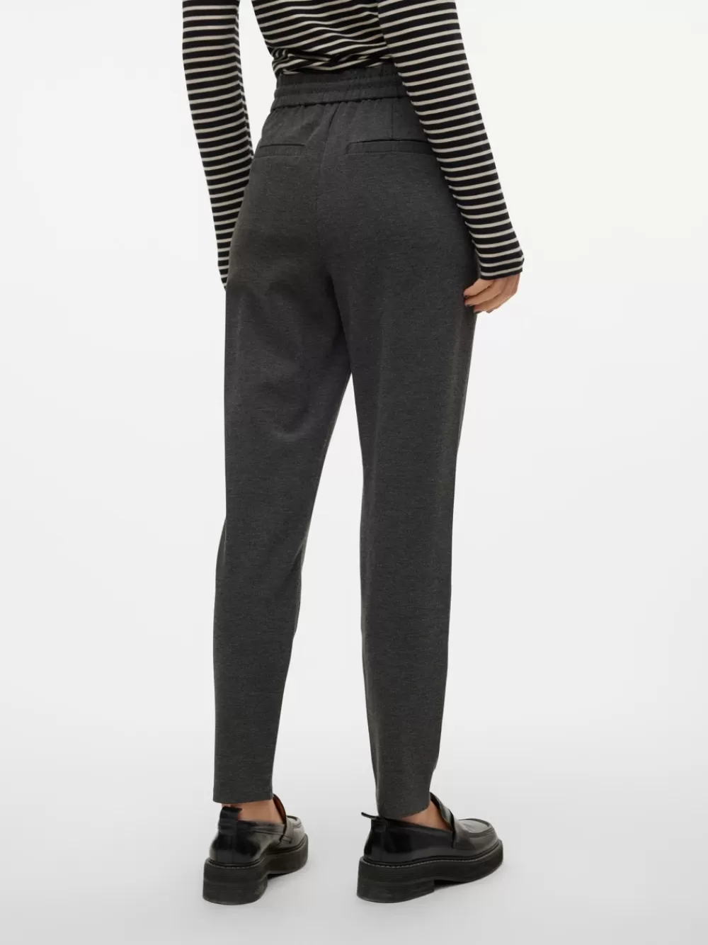 VERO MODA VMEVA Matala vyötärö Housut Dark Grey Melange Store