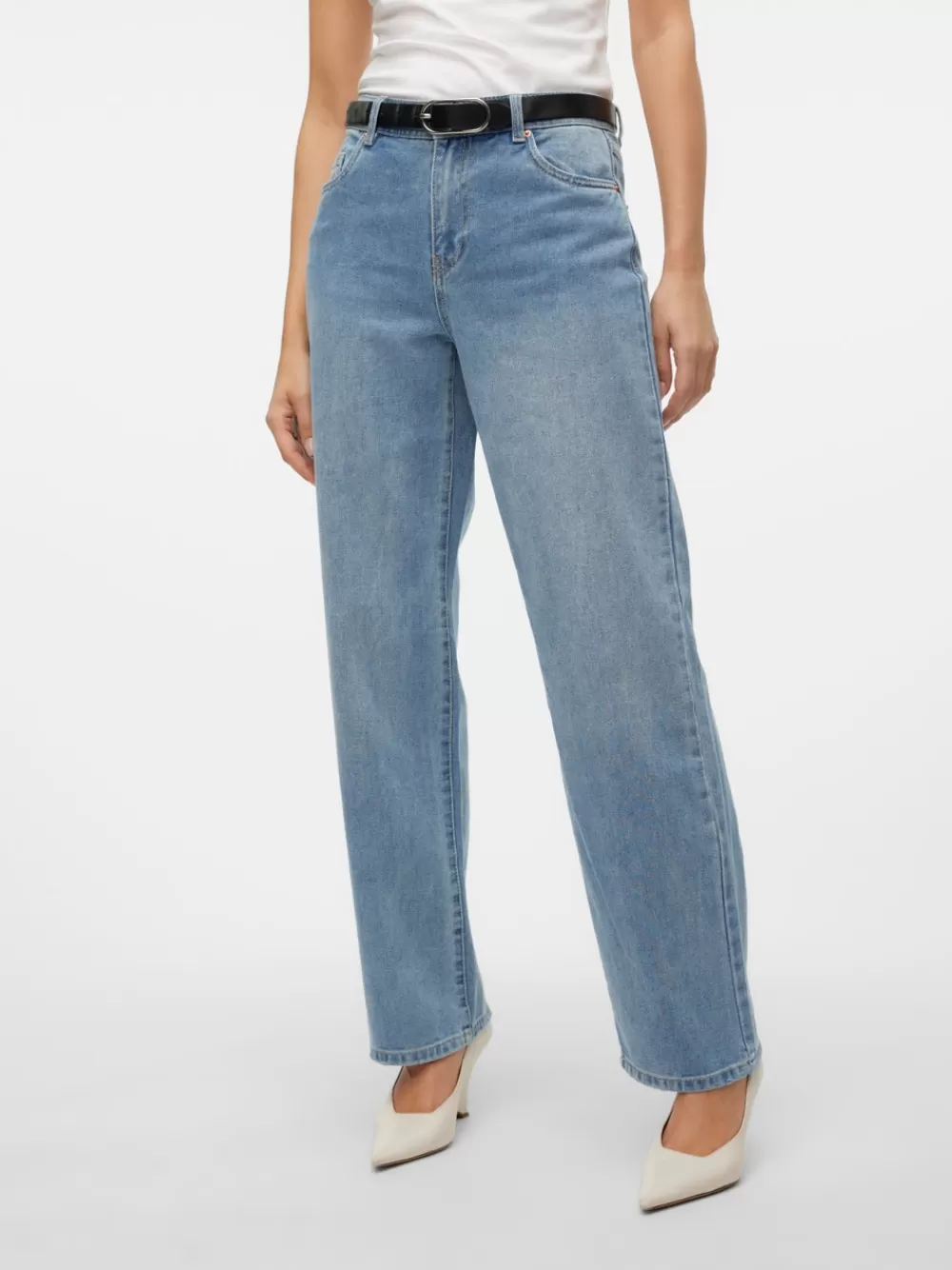 VERO MODA VMEVELYN Matala vyötärö Loose fit Farkut Light Blue Denim Shop