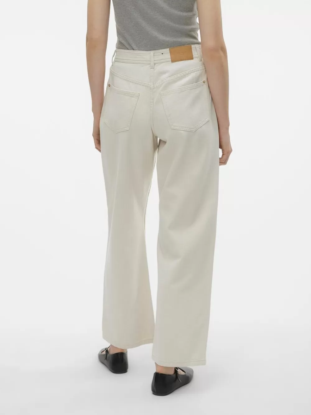 VERO MODA VMEVELYN Matala vyötärö Loose fit Farkut Ecru Sale