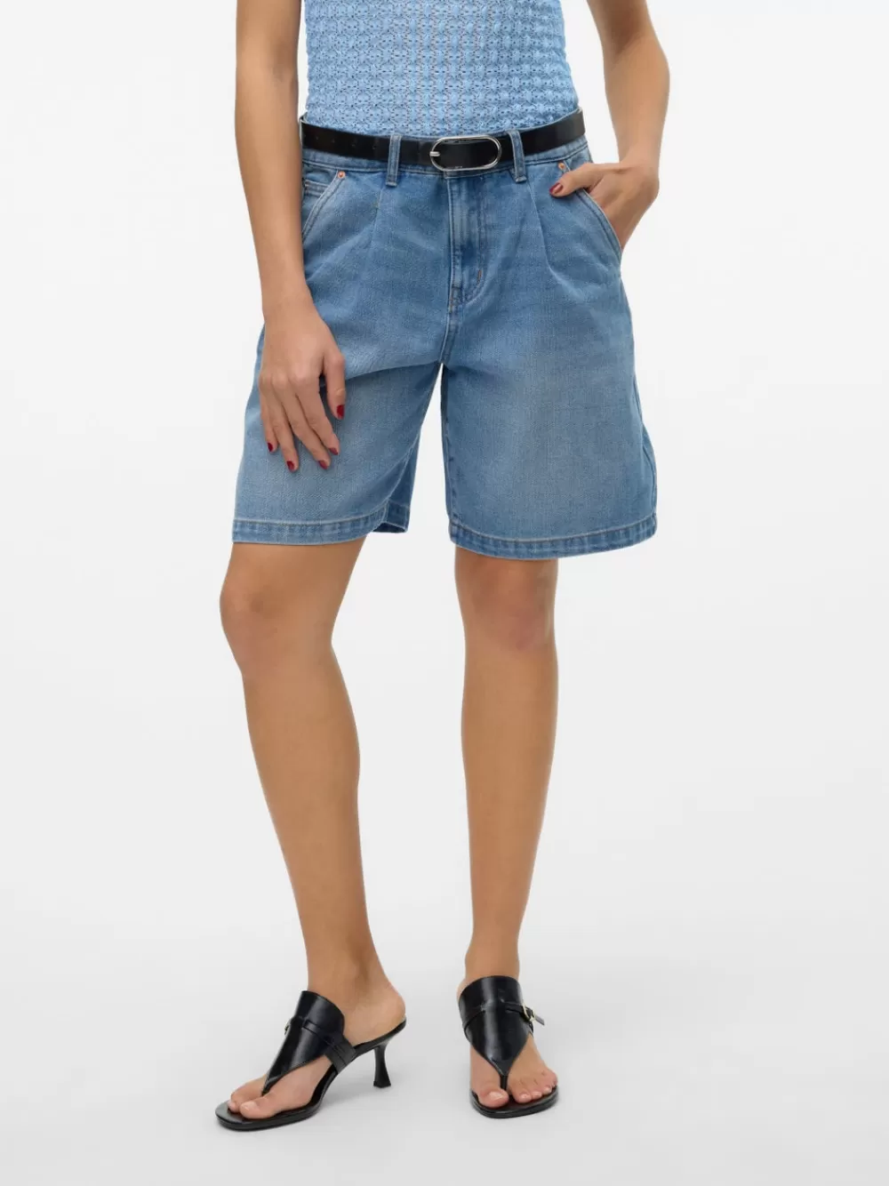 VERO MODA VMEVELYN Shortsit Light Blue Denim Cheap