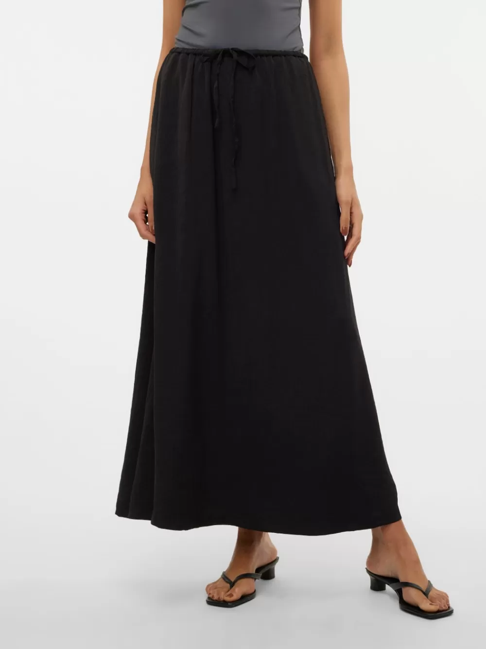 VERO MODA VMFABIANA Korkea vyötärö Pitkä hame Black Hot
