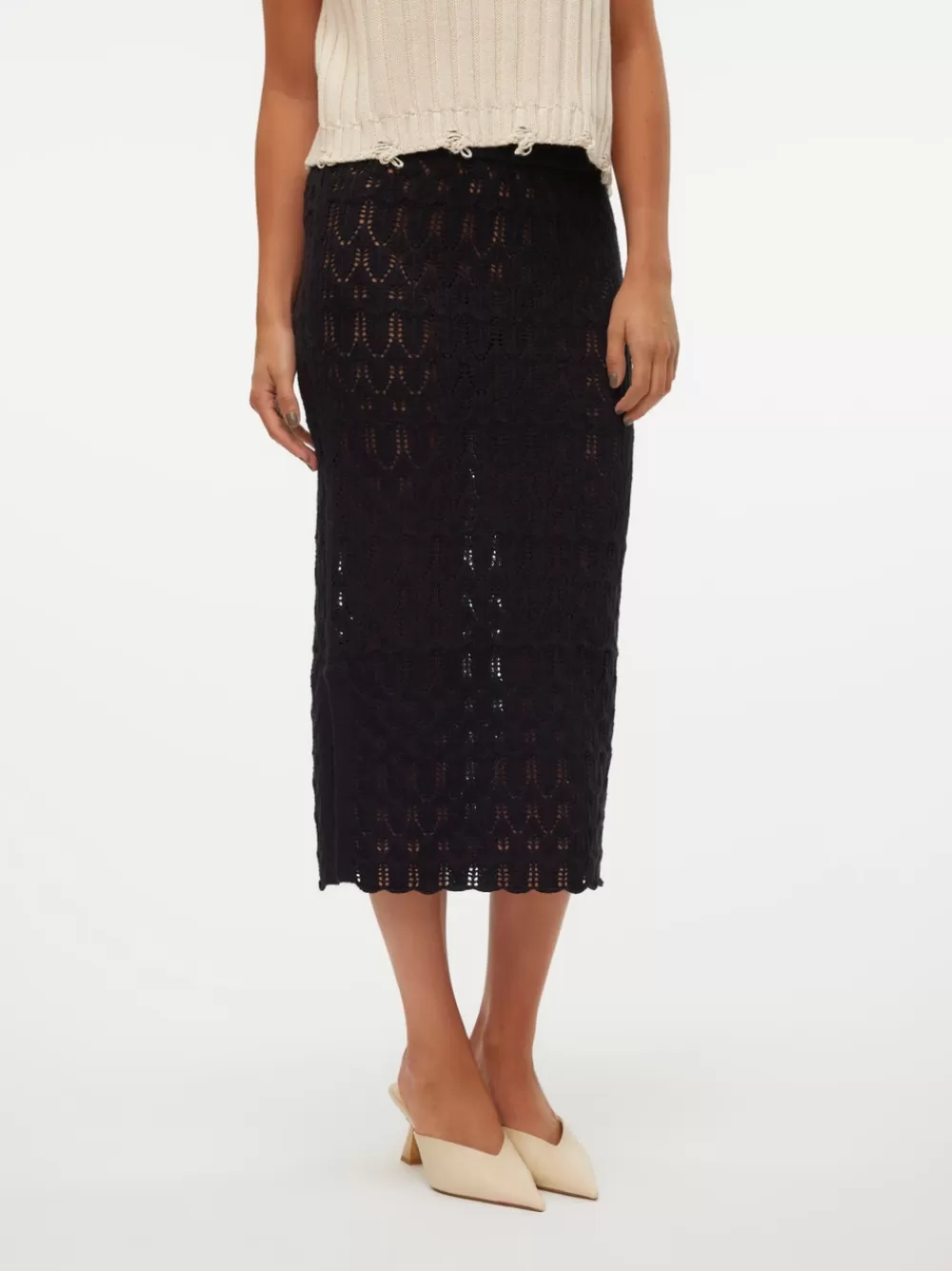 VERO MODA VMFABIENNE Korkea vyötärö Pitkä hame Black Flash Sale