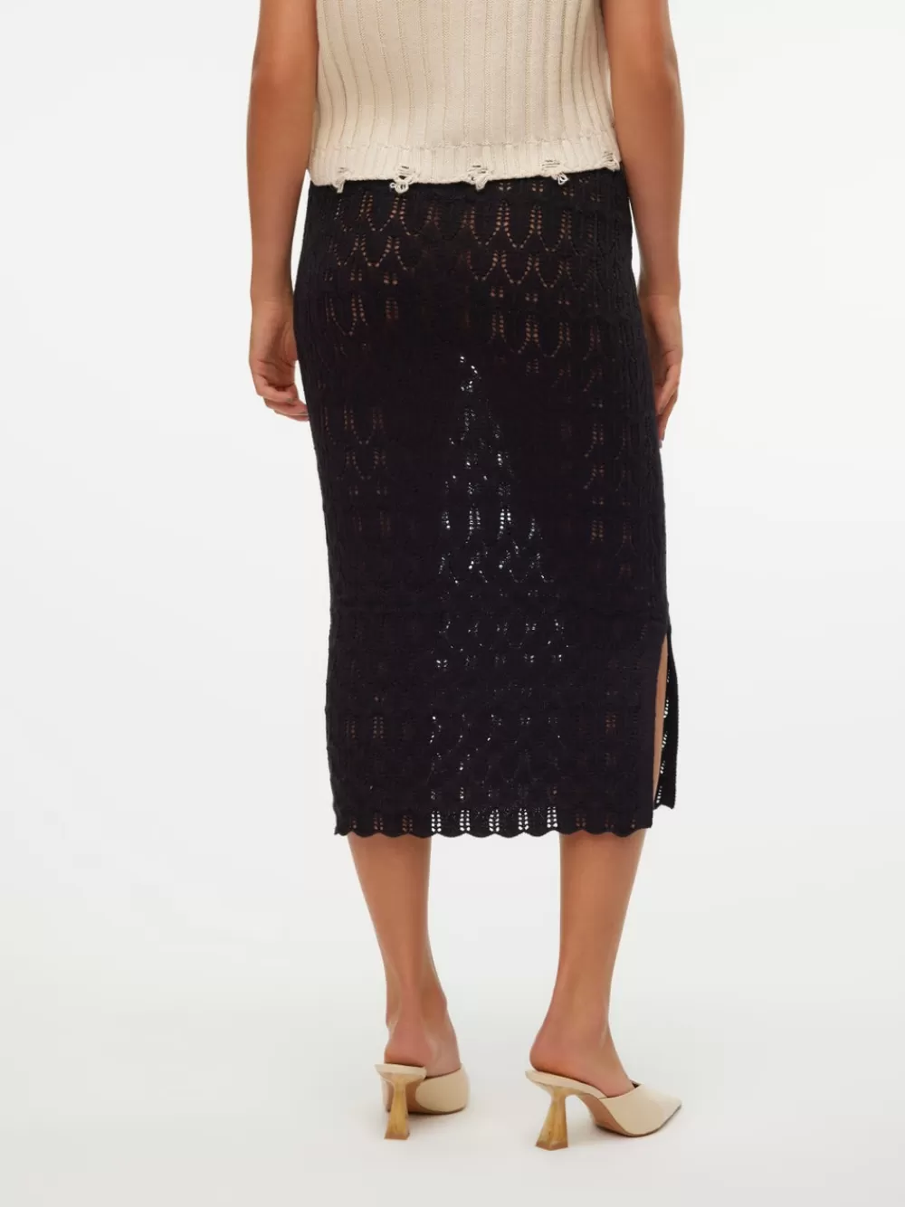 VERO MODA VMFABIENNE Korkea vyötärö Pitkä hame Black Flash Sale