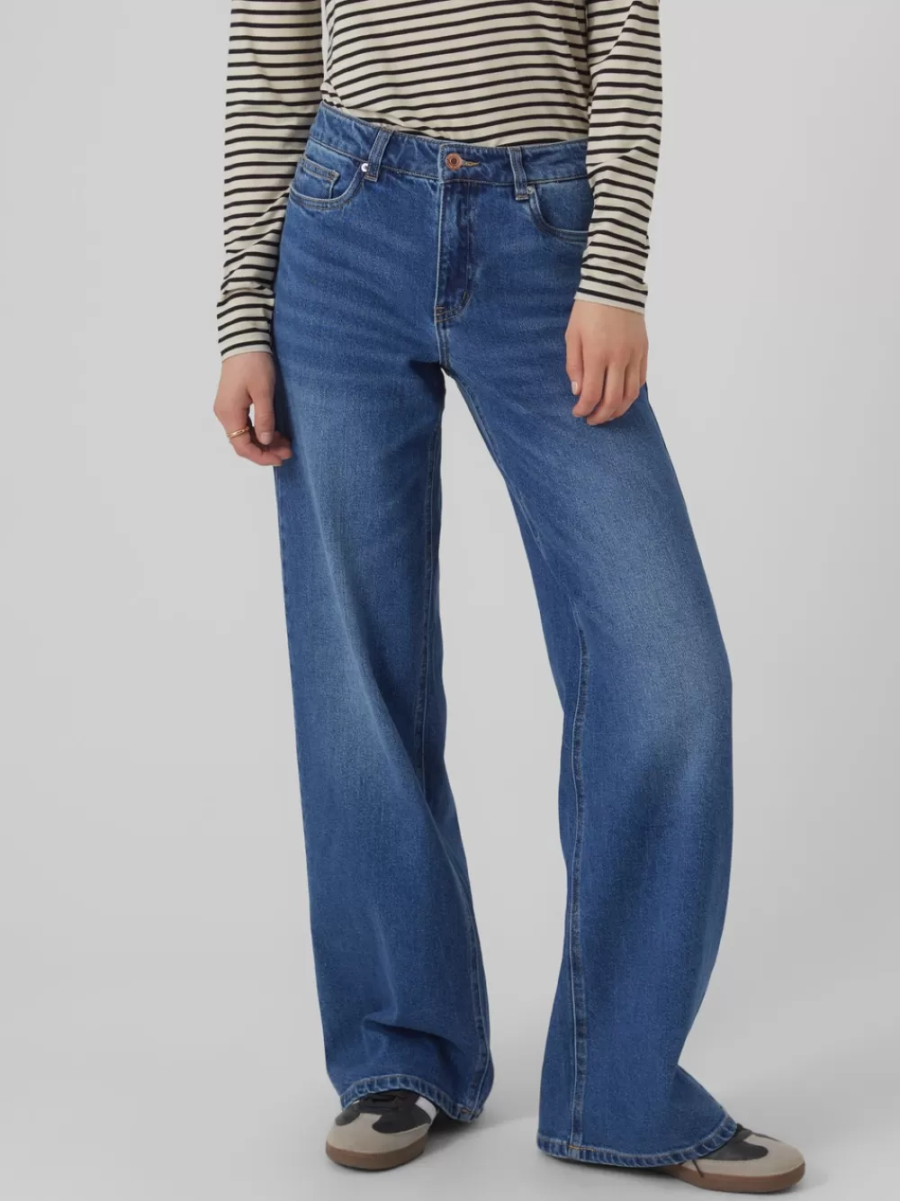 VERO MODA VMFAITH Matala vyötärö Wide fit Farkut Medium Blue Denim Best Sale